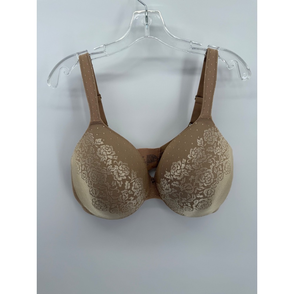 Soma No Show Minimizer Bra Women 38G Tan Beige Floral Lace Underwire 2468